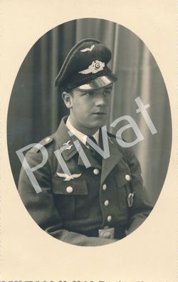 Foto WKII Wehrmacht Luftwaffe Portrait Piloten Flieger Blum Uniform F1.35