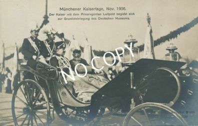Foto PK Grundstein dt. Museum München 1906 Kaiser Wilhelm II & Luitpold G1.29