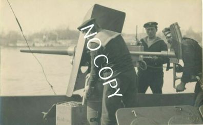 XL Foto WK I Die Bedienung eines Geschützes auf der Donaumonitor "Bodrog" G1.45
