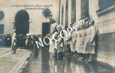 Foto WK I Kaiser Wilhelm II & König Ludwig III im Brunnenhof der Residenz G1.33