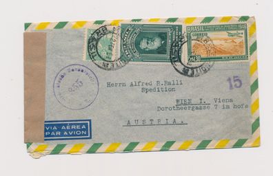 Flugpost Brasilien nach Wien 1950 mehrfach Stempel & Stamp 15x10cm. #93