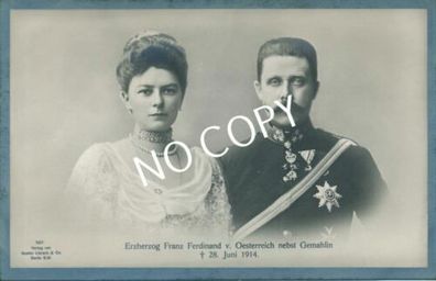 Foto PK Erzherzog Franz Ferdinand von Österreich & Gemahlin 1914 G1.30