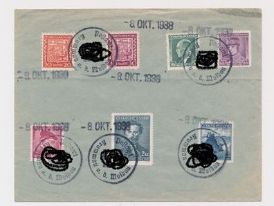 Brief Moldau 8 Oktober 1938 8 x Stempel & Stamp 16x13cm. #93