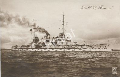 Foto PK Grosslinienschiff SMS Posen Nassau-Klasse Kaiserliche Marine K1.78