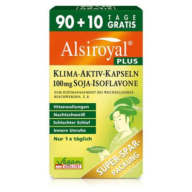 Alsiroyal PLUS Klima-Aktiv-Kapseln 100 mg Soja-Isoflavone, 100 Kaps Wechseljahre