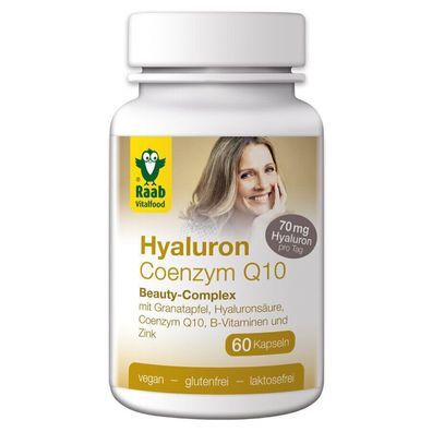 Raab Hyaluron - Coenzym Q10 Beauty Kapseln - 60 Kapseln (30g) Oxidativer Stress