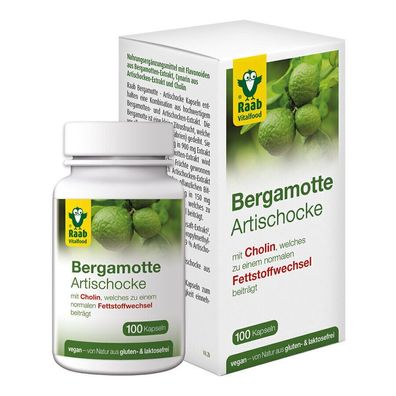 Raab Bergamotte - Artischocke 100 Kapseln - mit Cholin, Fettstoffwechsel