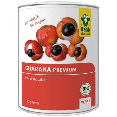 Raab Vitalfood Bio Guarana-Pulver 140g Premium Qualität aus 100 % Guarana-Samen