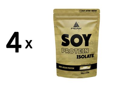4 x Peak Soy Protein Isolate (750g) Peanut Chocolate Chip