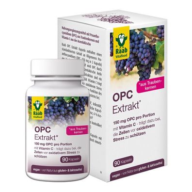 Raab Vitalfood OPC Extrakt Kapseln, 90 Stück (40,5g) Oligomere Proanthocyanidine
