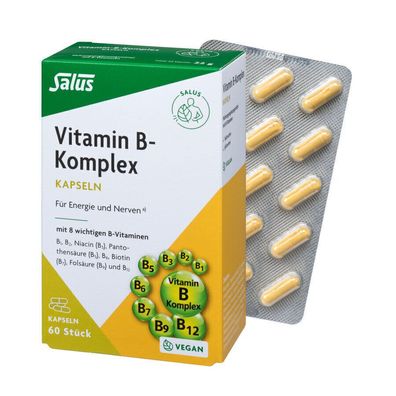 Salus Vitamin-B-Komplex Kapseln 60 Kps. (22g) - Energie, Nerven, bei Müdigkeit