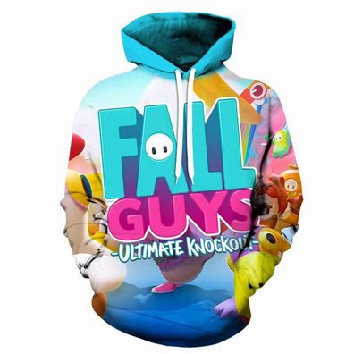Neu Fall Guys: Ultimate Knockout Kapuzenpullover 3D Bean Druck Hoody S-5XL Sweatshirt