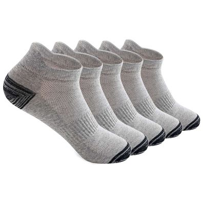 5 Paar Socken Herren-Sommer-Mesh-Bootssocken Ohrheben in Grau