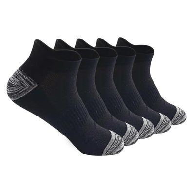 5 Paar Socken Herren-Sommer-Mesh-Bootssocken Ohrenhebend schwarz
