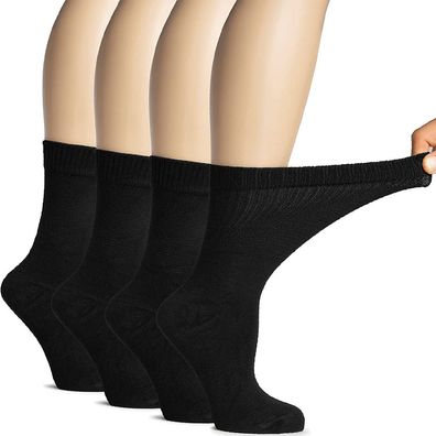 4 Paar Socken für Herren und Damen Großhandel aus reiner Baumwolle in Schwarz