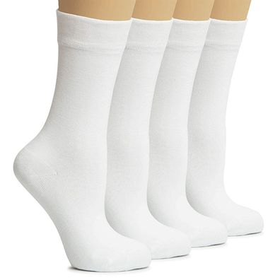 4 Paar Socken für Damen und Herren im Großhandel aus reiner Baumwolle in Weiß