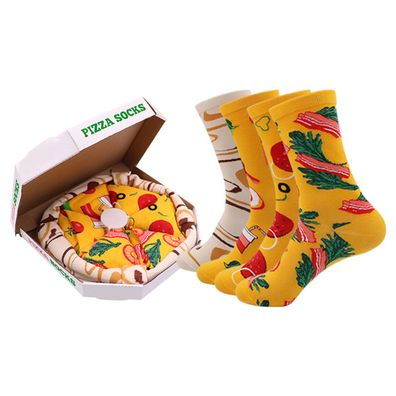 Pizza Mid Baumwollsocken für Herren - kreative Mode-Paar-Mix-Kombination