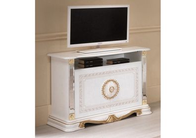 Barock TV-Schrank Betty in weiss gold