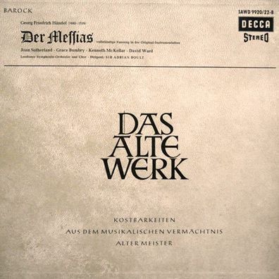 DECCA SAWD 9920/22-B - Der Messias. Vollständige Fassung In Der Original-Instru