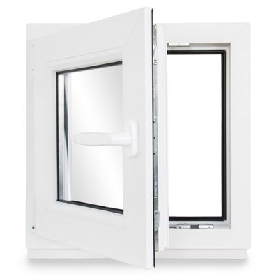 Kellerfenster Kunststoff weiß Dreh-Kipp 90x90 cm(BxH) DIN Links 2 -fach Glas