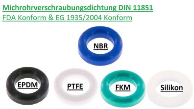 DIN Milchrohr Milchgewinde DIN11851 Dichtung EPDM ? NBR ? FKM ? PTFE Silikon ?