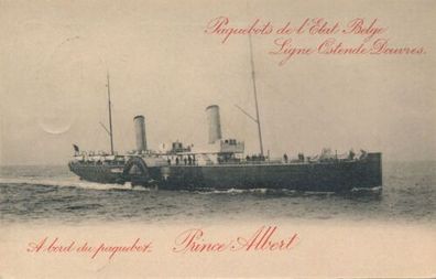 Belgien Ganzsache 5Cent Schifffahrt Prince Albert Ostende gelaufen 1907 X37