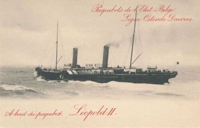 Belgien Ganzsache 5Cent Schifffahrt Leopold II Postfrisch 1910 X37