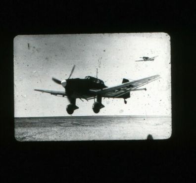 Orig. Dia Litofa 5x5 cm Flugzeug Ju 87 im Flug #6