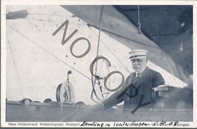 Foto PK Karte Graf Zeppelin Luftschiff 1908 in Echterdingen Landung X62