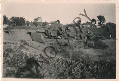 Foto WK2 - Wehrmacht Normandie Geschütz Stellung X72