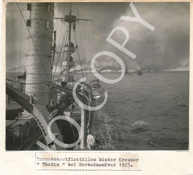Foto Reichs Marine - Torpedobootflottillen hinter Thetis 1923 X84