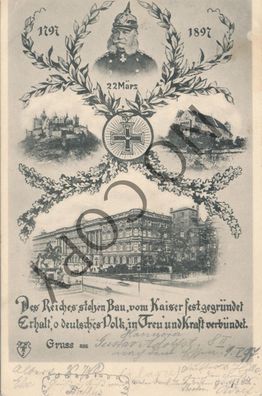 Postkarte Kaiserzeit - Andenken Kaiser Wilhelm ca. 1900 X81