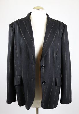 Klassisch Blazer Wollblazer Jacke XL 44 Schwarz Streifen Wolle Business Winterblazer