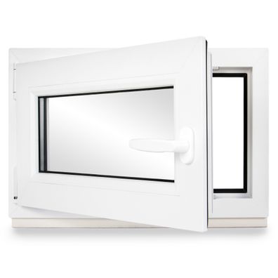 Kellerfenster Kunststoff weiß Dreh-Kipp 65x55 cm(BxH) DIN Links 3 -fach Glas