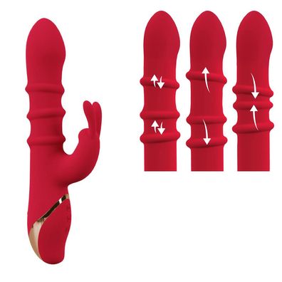 Silikon Rabbit-Vibrator 3 Massage-Ringe Klitoris Wasserdicht Dildo Sex-Spielzeug