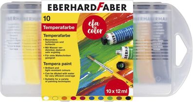 Eberhard Faber 575510 - EFA Color Tempera Schulmalfarben in lichtechten Farben, ...
