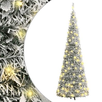 vidaXL Pop-Up-Weihnachtsbaum Künstlich Beschneit 50 LEDs 120 cm