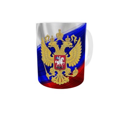 Kaffeebecher Russland Tasse 325ml Wappen Russisches Reich Adler Flagge