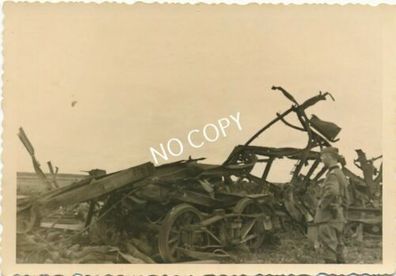 Foto WK II Stuka Angriff auf Bahnhof Schimsk Russland Trümmerteile D1.52
