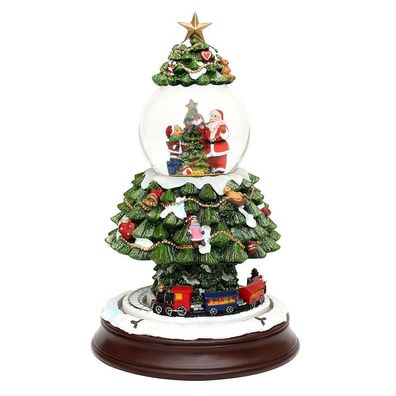 XXL Schneekugel Weihnachtsbaum mit Eisenbahn Bewegung Sound Licht Schüttelkugel
