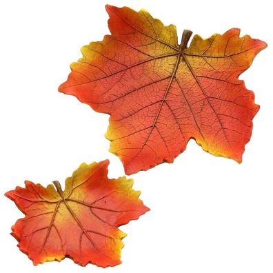 2er-Set Herbstblatt Schale Blatt Dekoration Ahorn farbenfrohe Herbst-Deko