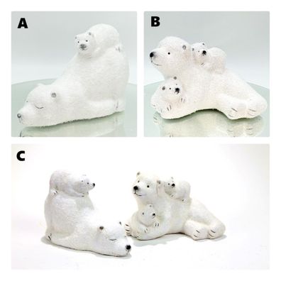 Eisbärfamilie - Eisbär mit Kind Polarbär Familie Figur Mama Papa Dekoration