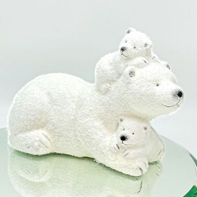 Eisbärfamilie - Eisbär Polarbär Familie Figur Dekoration Winter Kinder Geschenk
