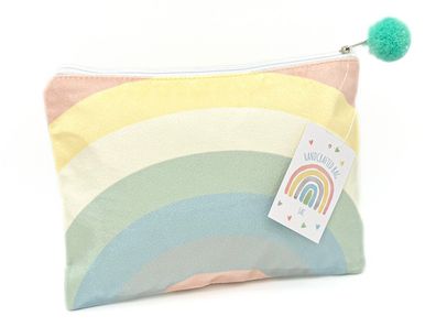 Tasche "Regenbogen" Etui - Täschchen Reißverschlusstasche Pastell Aufbewahrung