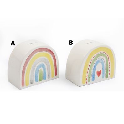 Regenbogen-spardose | Sparbüchse bunt Dolomite-Keramik Geschenkidee 2 Varianten