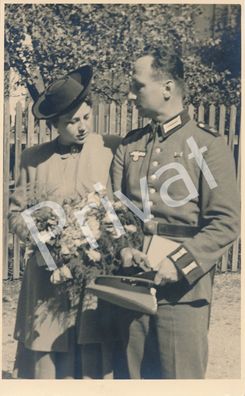 Foto PK WK II Hochzeitsfoto Soldat mit Gattin Wehrmacht Uniform F1.32