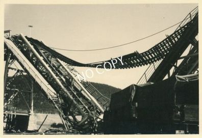 Foto WK II LKW Brücke Zerstörung Gebirgs-Pionier-Bataillon 82 Norway F1.85