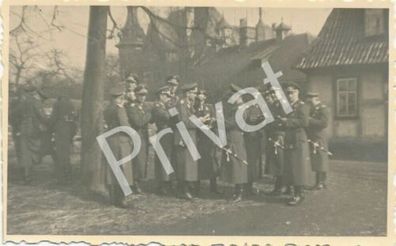 Foto WK II Wehrmacht Soldaten Offiziere treffen in Hildesheim F1.66