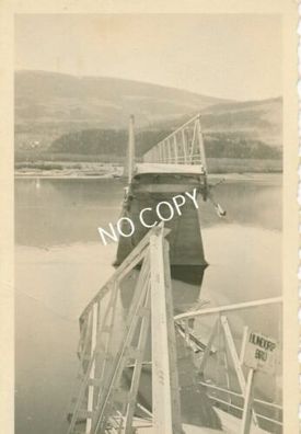 Foto WK II Gebirgs-Pionier-Battailon Brücke Zerstörung Norway Hundorp Bru F1.83