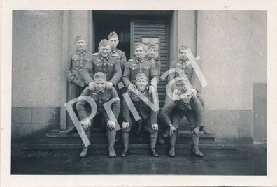 Foto WKII Soldaten Gruppenfoto Wehrmacht Rekrutenzeit F1.30